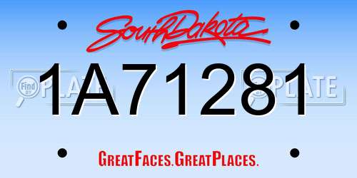1A71281 South Dakota License Plate