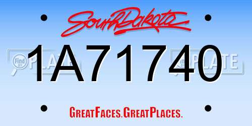 1A71740 South Dakota License Plate