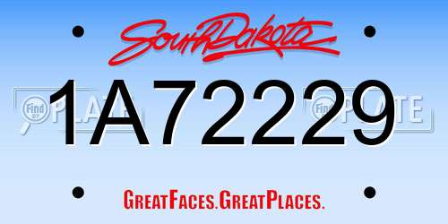 1A72229 South Dakota License Plate
