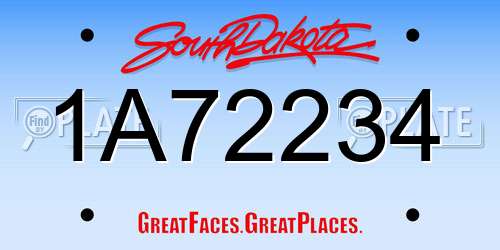 1A72234 South Dakota License Plate