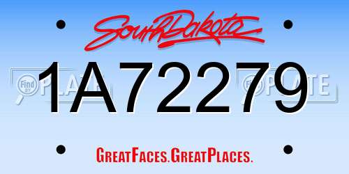 1A72279 South Dakota License Plate
