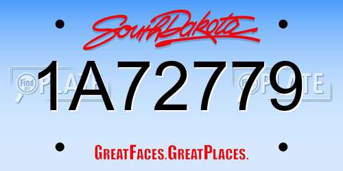 1A72779 South Dakota License Plate