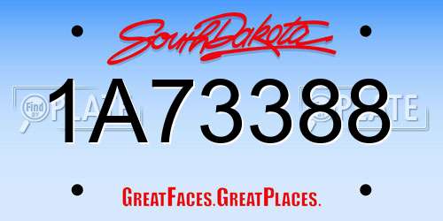 1A73388 South Dakota License Plate