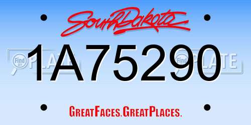 1A75290 South Dakota License Plate