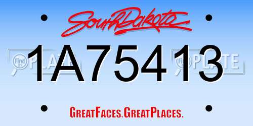 1A75413 South Dakota License Plate
