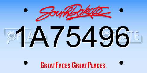 1A75496 South Dakota License Plate