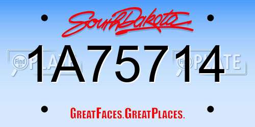 1A75714 South Dakota License Plate