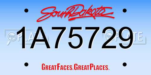 1A75729 South Dakota License Plate