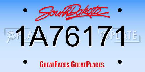 1A76171 South Dakota License Plate