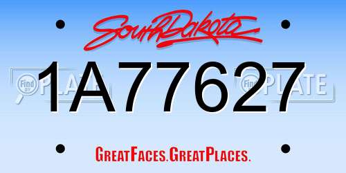 1A77627 South Dakota License Plate