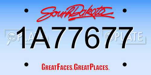 1A77677 South Dakota License Plate
