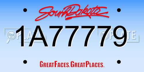 1A77779 South Dakota License Plate