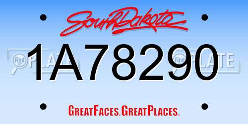 1A78290 South Dakota License Plate