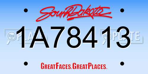 1A78413 South Dakota License Plate