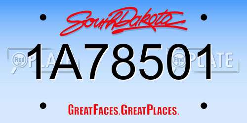 1A78501 South Dakota License Plate