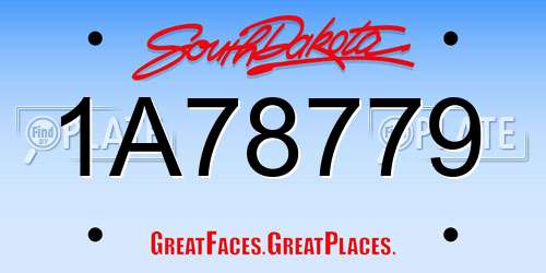 1A78779 South Dakota License Plate