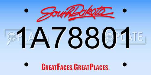 1A78801 South Dakota License Plate