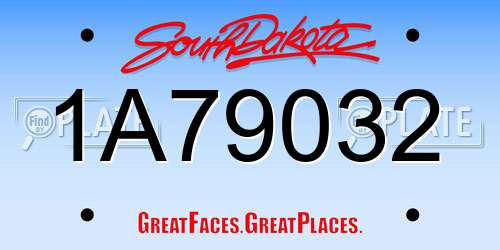 1A79032 South Dakota License Plate