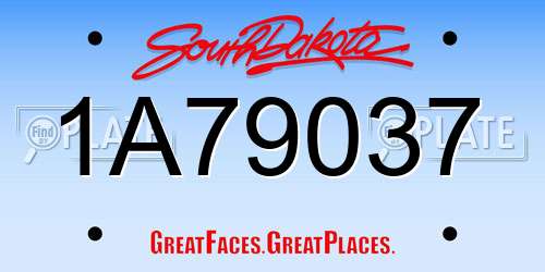 1A79037 South Dakota License Plate