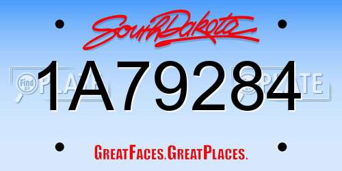 1A79284 South Dakota License Plate