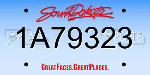 1A79323 South Dakota License Plate