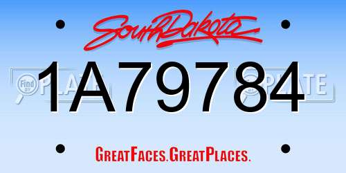 1A79784 South Dakota License Plate