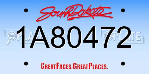 1A80472 South Dakota License Plate
