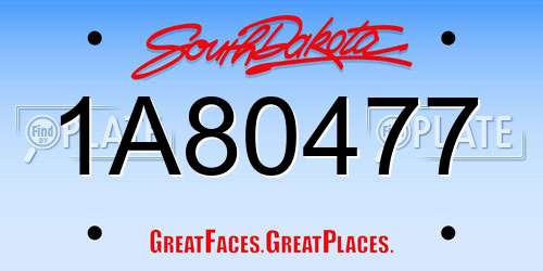 1A80477 South Dakota License Plate