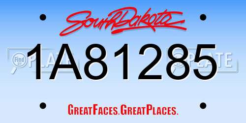 1A81285 South Dakota License Plate
