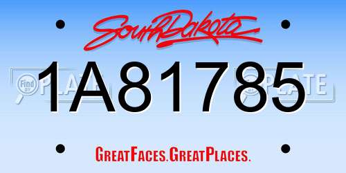 1A81785 South Dakota License Plate