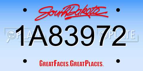 1A83972 South Dakota License Plate