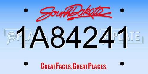 1A84241 South Dakota License Plate