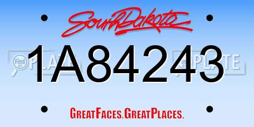 1A84243 South Dakota License Plate