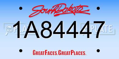 1A84447 South Dakota License Plate