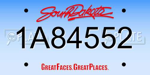 1A84552 South Dakota License Plate