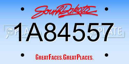 1A84557 South Dakota License Plate