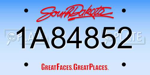1A84852 South Dakota License Plate