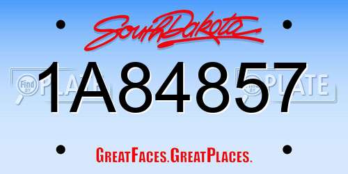 1A84857 South Dakota License Plate