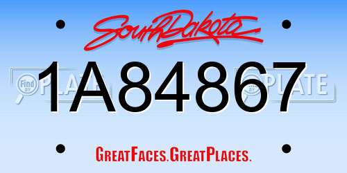 1A84867 South Dakota License Plate