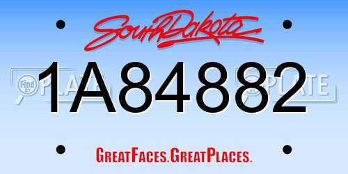 1A84882 South Dakota License Plate