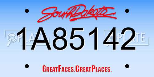 1A85142 South Dakota License Plate