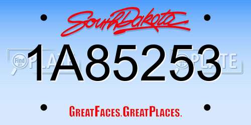 1A85253 South Dakota License Plate