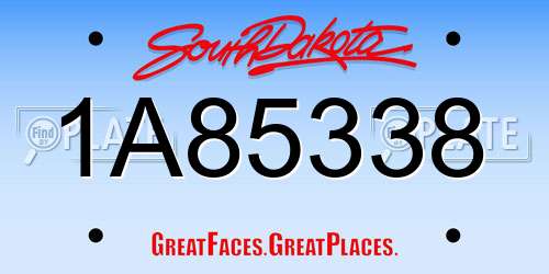 1A85338 South Dakota License Plate