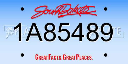 1A85489 South Dakota License Plate