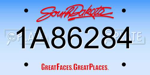1A86284 South Dakota License Plate
