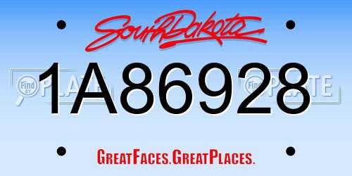 1A86928 South Dakota License Plate