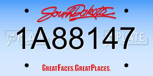 1A88147 South Dakota License Plate