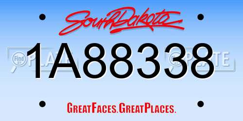 1A88338 South Dakota License Plate