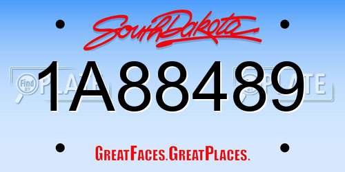 1A88489 South Dakota License Plate