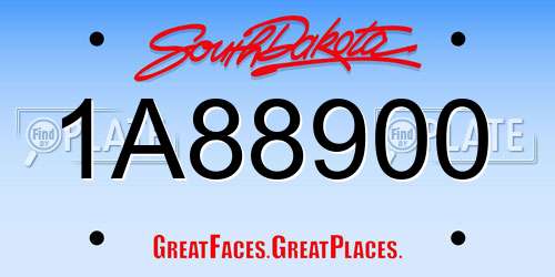 1A88900 South Dakota License Plate